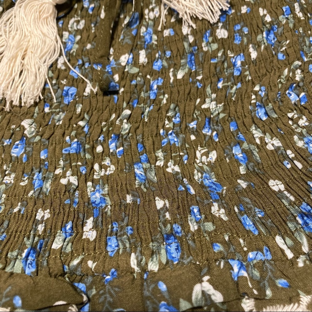 English Factory Smocked Cottagecore Shirt Top M New Ruching Skirt - Picture 5 of 10